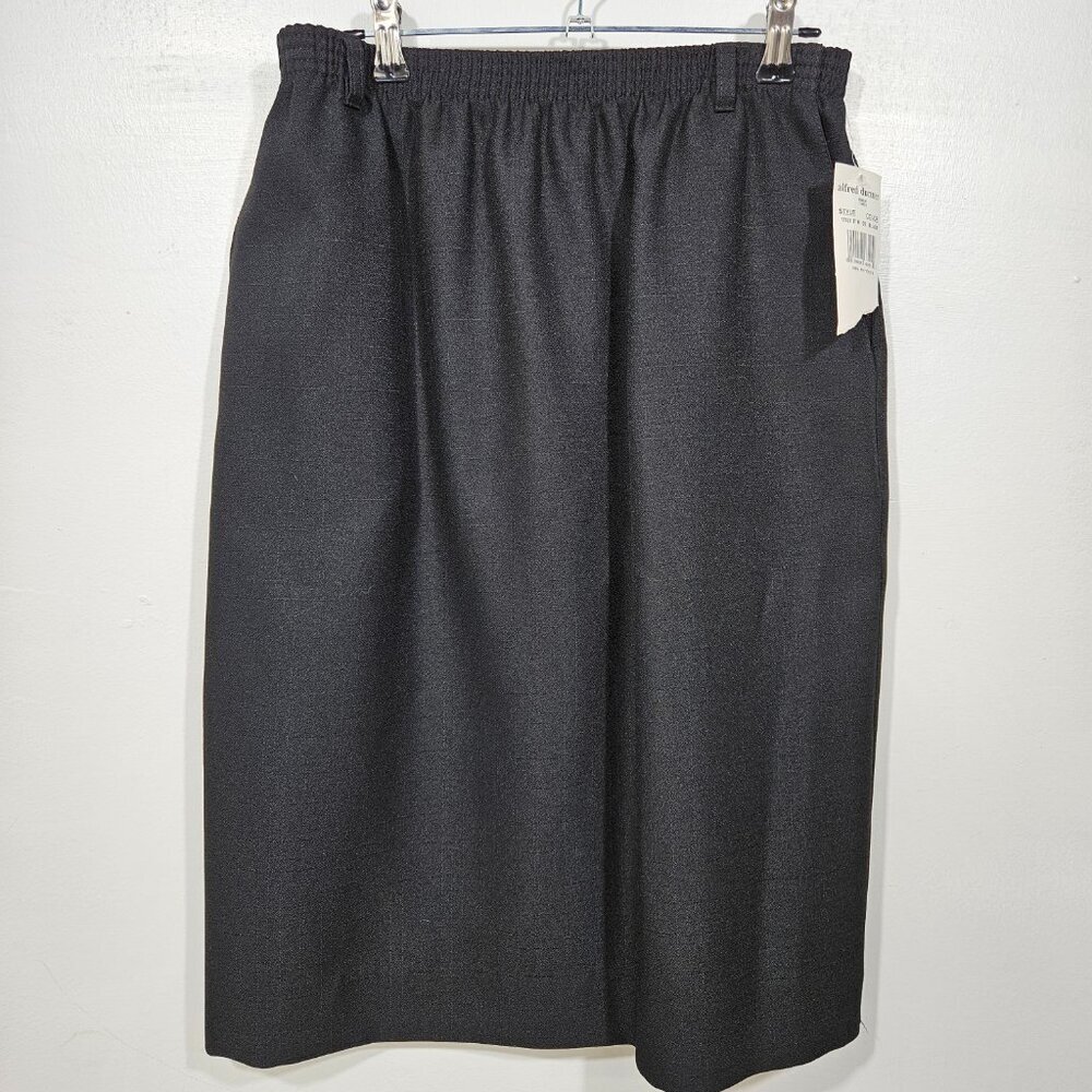 Alfred Dunner NWT Black Skirt Size 8 Straight Line Elastic Waist (HS37)